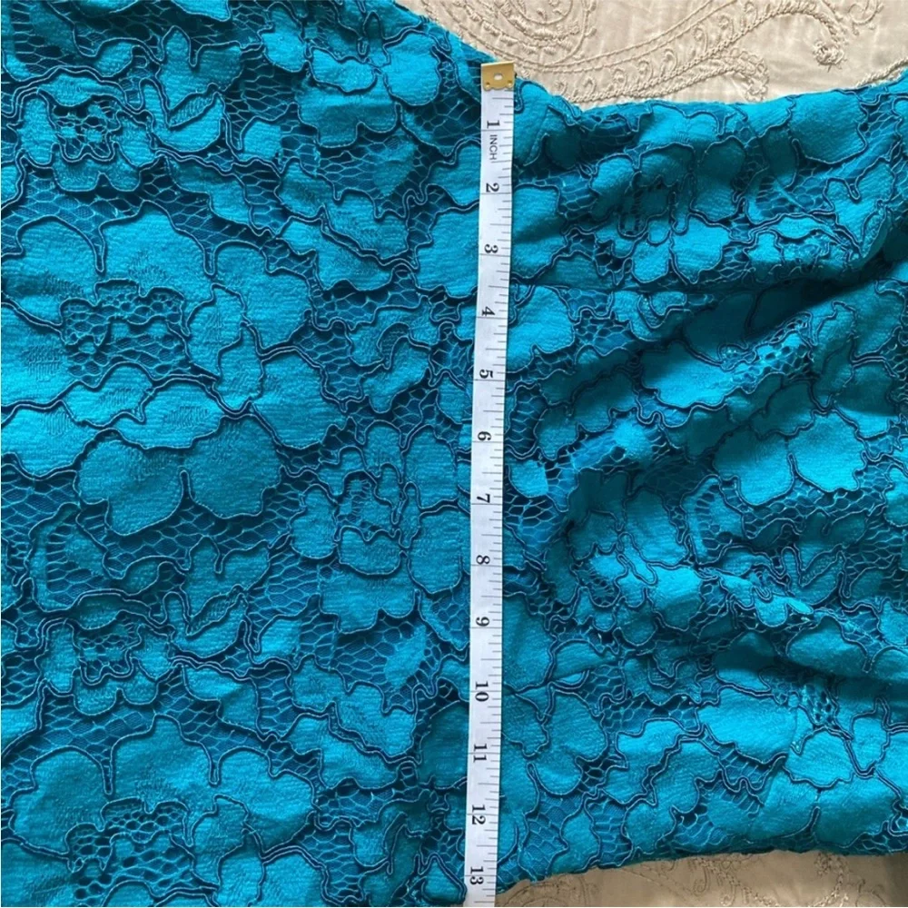 Teri Jon Teal Lace Dress Like New - Picture 5 of 8